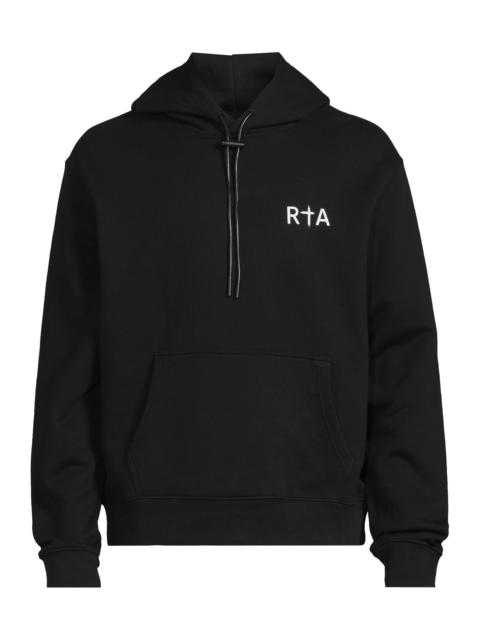 RTA Men's Dion Cross Cotton Hoodie - Black White Cross