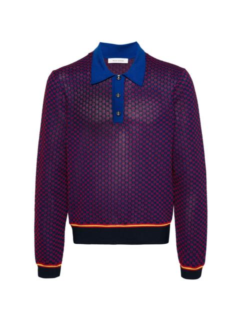 WALES BONNER geometric-pattern polo shirt