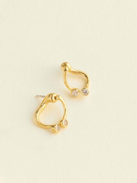 Madewell Demi-Fine Crystal Twisted Front-Back Earrings
