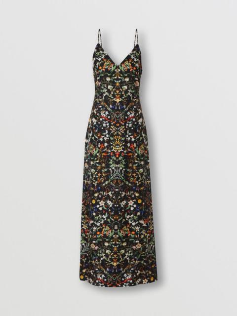 Burberry Floral Print Silk Slip Dress