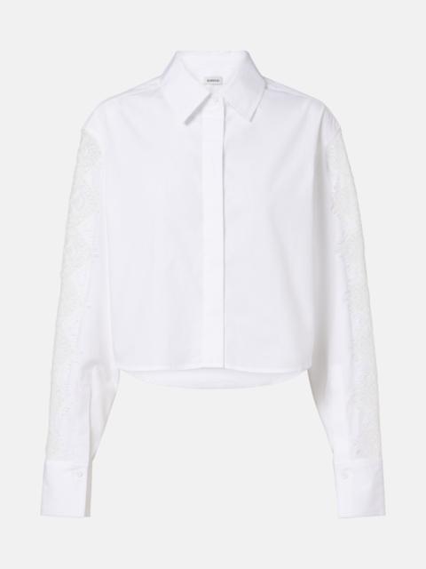 SIMKHAI Lace-trimmed cotton poplin shirt