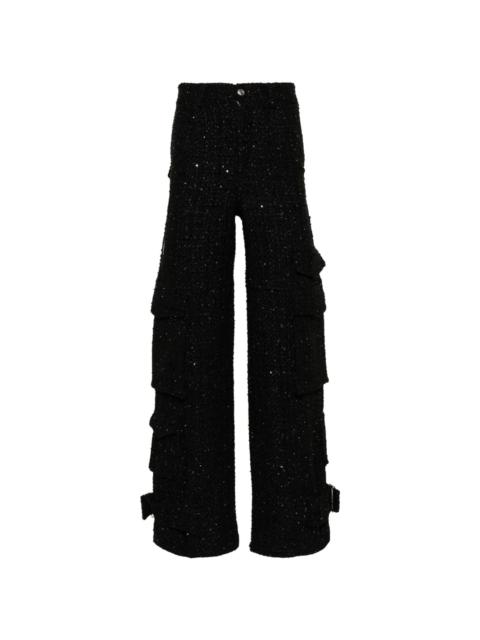 GCDS Ultracargo tweed wide-leg trousers