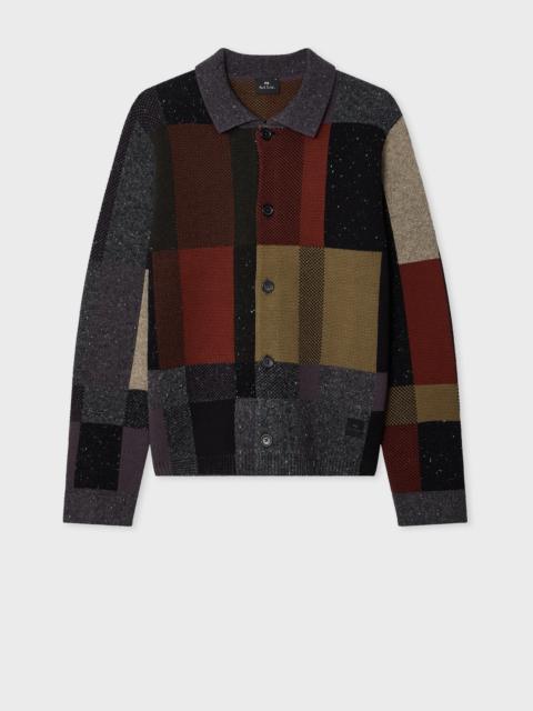 Paul Smith Brown Pebbles Check Wool-Blend Cardigan