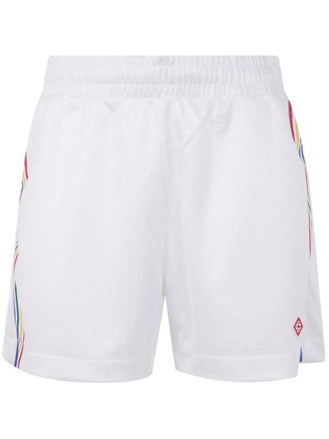 CASABLANCA Introducing the WOMENS OVERSIZE FOOTBALL SHORTS, a stunning piece from the renowned brand CASABLANCA