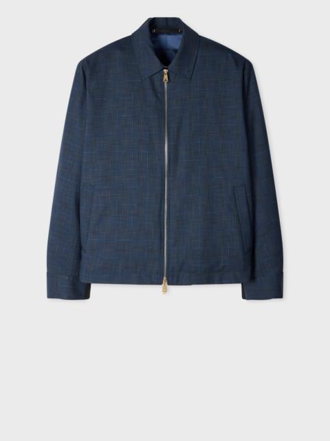 Paul Smith Navy Space-Dye Check Wool Jacket