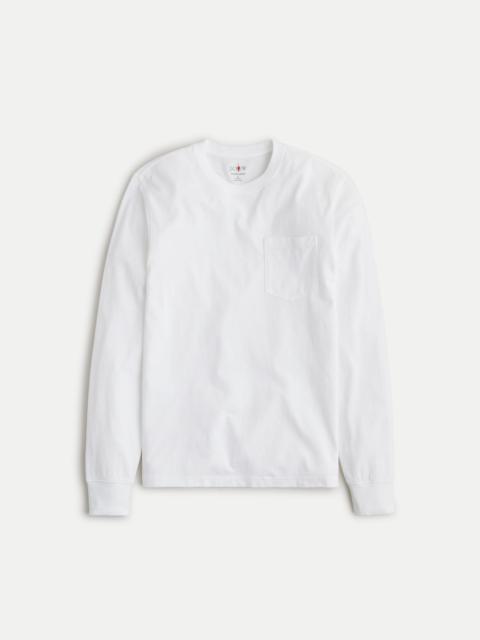 J.CREW Long-sleeve vintage-wash cotton pocket T-shirt