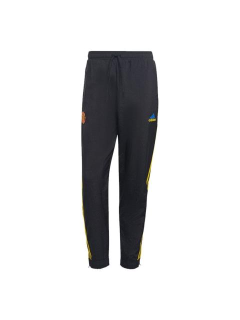 adidas adidas Mufc Icon Wo Pn Contrasting Colors Soccer/Football Bundle Feet Sports Pants Black GR3878