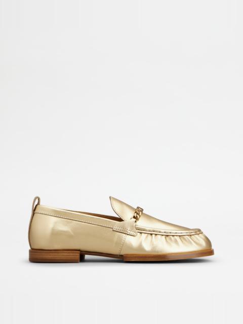 LOAFERS IN LEATHER - GOLD
