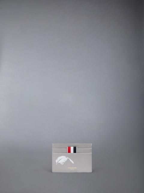Thom Browne FEATHER PRINT PEBBLE GRAIN SINGLE CARD HOLDER