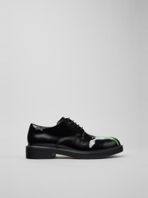 CAMPER Twins Black Leather Shoes for Men.