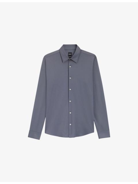 BOSS Classic-Collar Slim-Fit Stretch-Woven Shirt