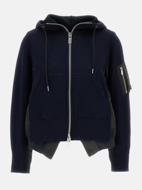 sacai Sponge Sweat and Nylon Twill Hoodie