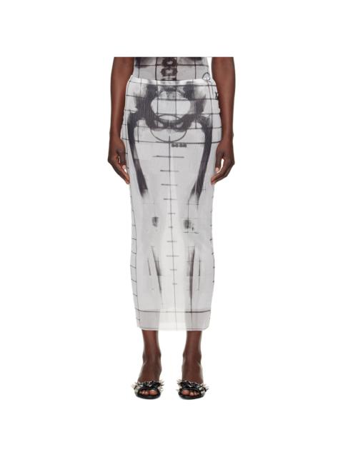 Jean Paul Gaultier White & Black 'The Squeletor' Maxi Skirt