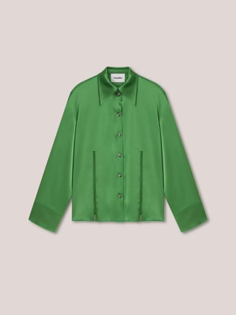 Nanushka CAIO - Slip-satin ladder-stitch shirt - Green