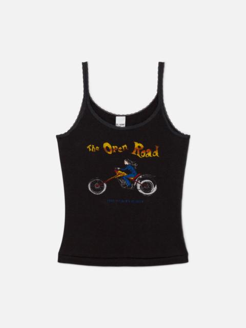 RE/DONE Lace Strap "Open Road" Tank - Washed Black