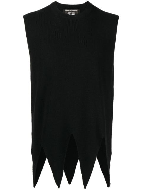 Comme des Garçons Homme Plus asymmetric-hem knitted top