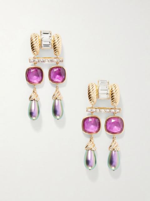 Valentino Hypergoutte gold-tone, crystal and resin earrings Gold
