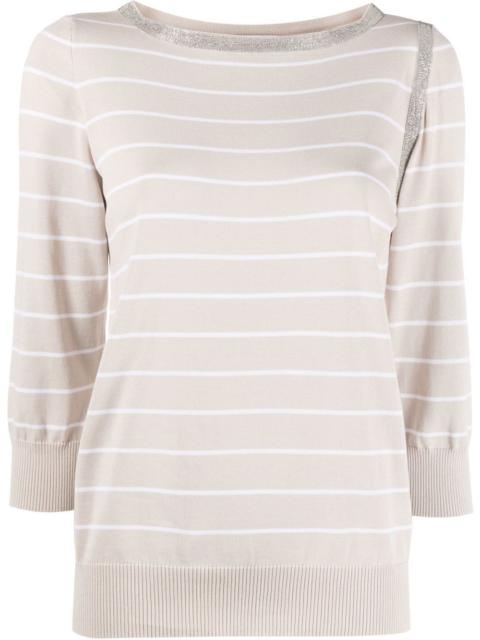 FABIANA FILIPPI stripe-print cotton jumper