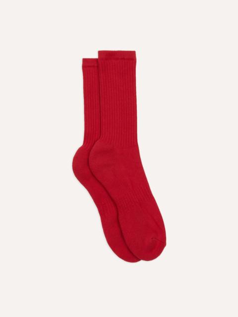 Drake's Red Cotton Sports Socks