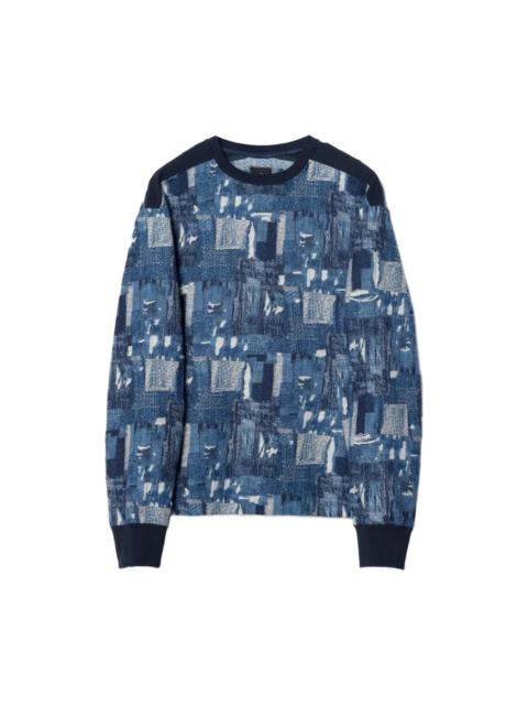 MAHARISHI MAHABORO PATCHWORK-EFFECT LONG-SLEEVE SWEATSHIRT