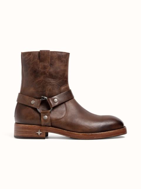 DUKE + DEXTER Harley Brown Distressed Biker Boot - Men's