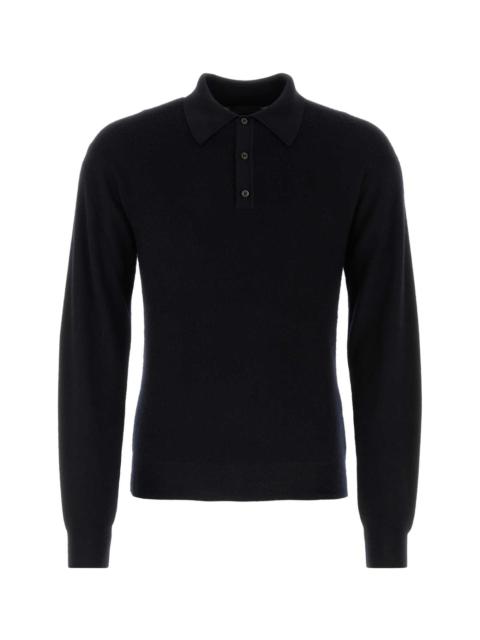 Black Cashmere Blend Polo Shirt