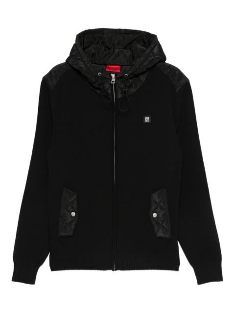 BOSS quilted-pockets hooded jacket