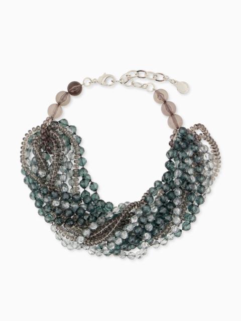 EMPORIO ARMANI MULTI-STRAND NECKLACE WITH TRANSLUCENT FACETED BEADS