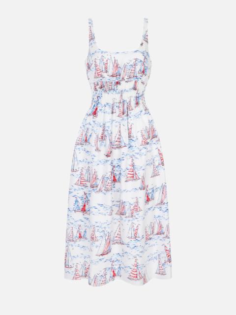 EMILIA WICKSTEAD Giovanna Dress in Boat Print Silk Twill