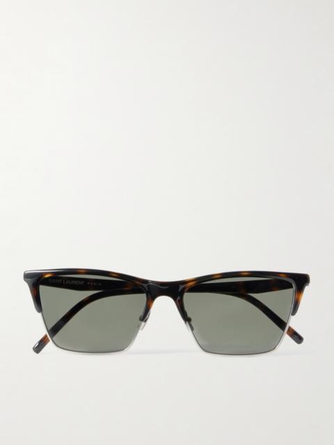 SAINT LAURENT D-frame Tortoiseshell Acetate And Silver-tone Sunglasses