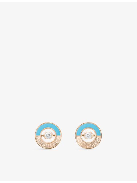 Piaget Possession Vibrant Palace 18ct Rose-Gold, Turquoise and 0.11ct Brilliant-Cut Diamonds Stud Earrings