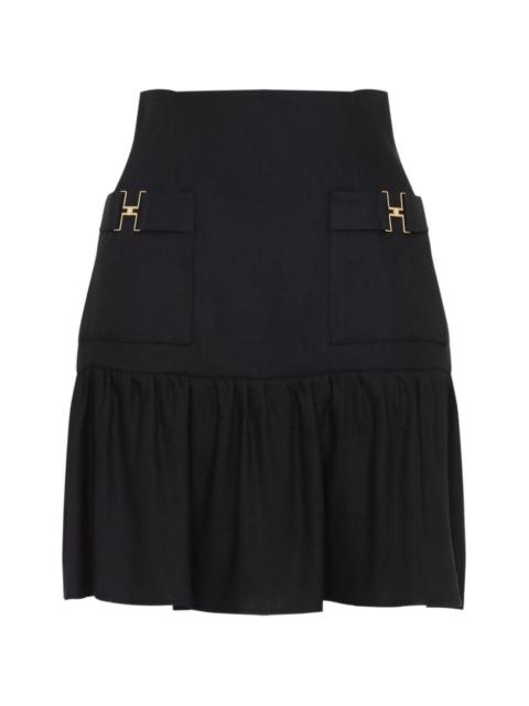 ELISABETTA FRANCHI front-pockets ruffled mini skirt