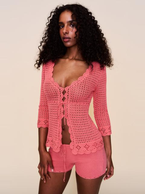 GUIZIO SCALLOP KNIT TIE SHORT