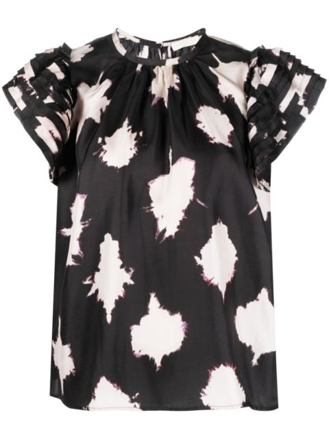ULLA JOHNSON splotch-print silk blouse