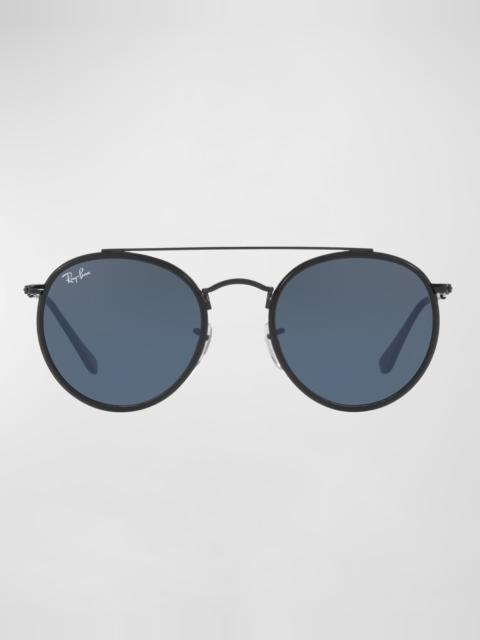 Ray-Ban Monochromatic Round Metal Sunglasses, 51MM