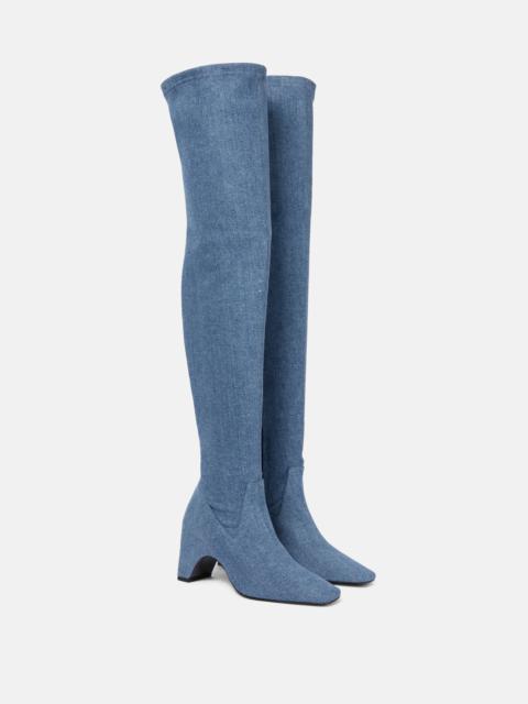 Denim over-the-knee boots