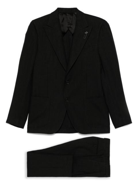 LARDINI brooch-detail suit