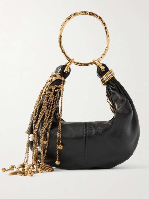 Chloé Bracelet embellished textured-leather tote Black