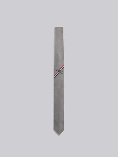 Thom Browne Medium Grey Silk Jacquard Stripe Plane Icon Tie