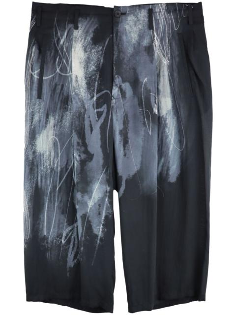Yohji Yamamoto spray-painted trousers