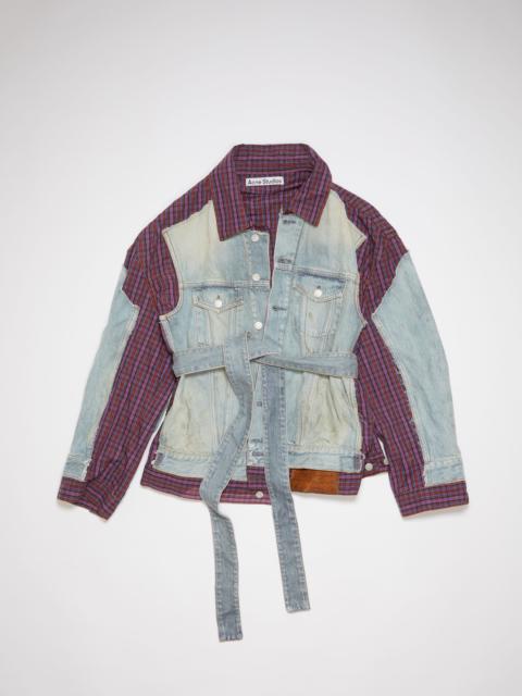 Denim check jacket - Mid Blue