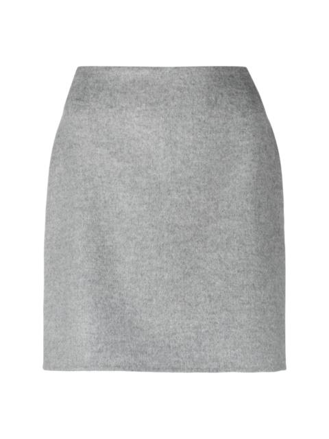 Chambray wool mini skirt