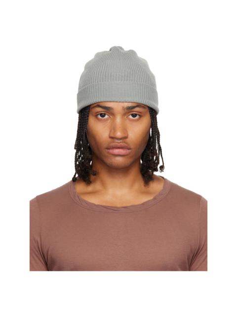 Rick Owens Gray Concordians Ribbed Beanie