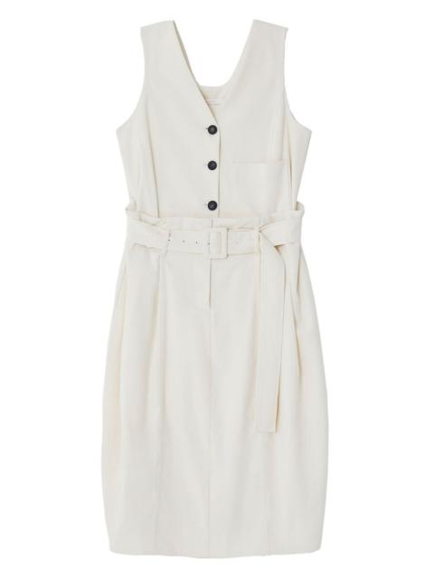 LOW CLASSIC button-front belted midi dress