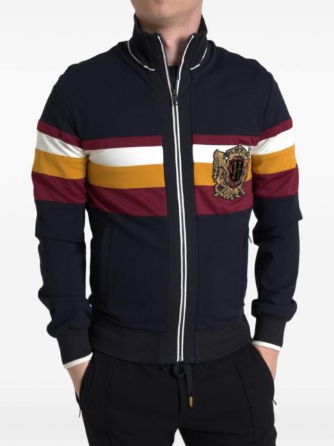 Dolce & Gabbana embroidered-crest striped sweater