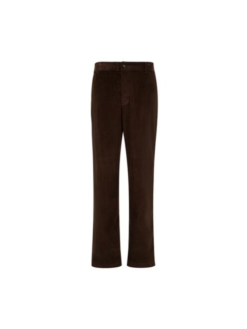 Moncler Leather Logo Corduroy Pants
