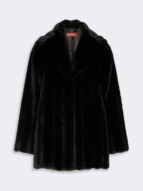 Max Mara NEO Fluffy-textured coat - BLACK