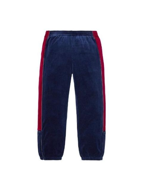 Supreme Supreme FW18 Velour Track Pant Navy Velvet Long Pants Casual Pants Unisex Navy Blue SUP-FW18-245