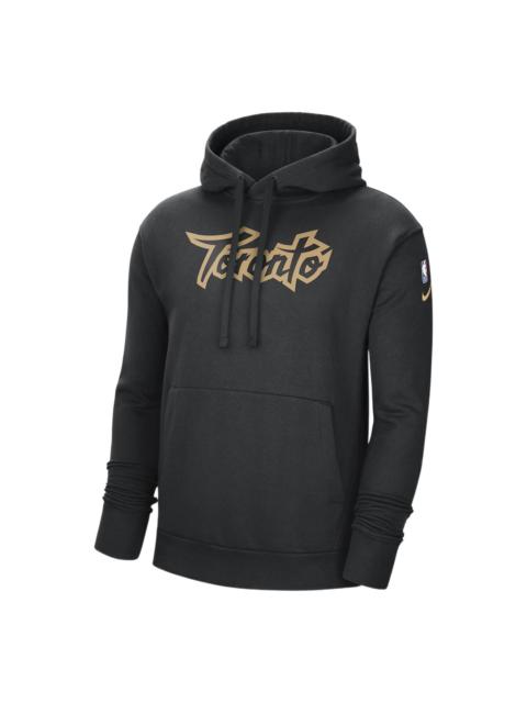 Nike Men's Nike Solid Color Alphabet Fleece Pullover Toronto Raptors Black DB2340-010