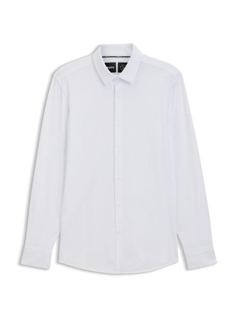 BOSS SLIM-FIT SHIRT IN PERFORMANCE-STRETCH COTTON-BLEND JERSEY